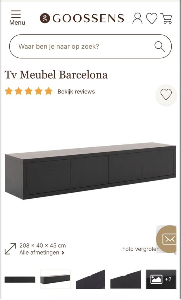 Tv meubel Barcelona 4 vaks (nieuw 899), Ophalen, Zo goed als nieuw, 200 cm of meer, Minder dan 100 cm