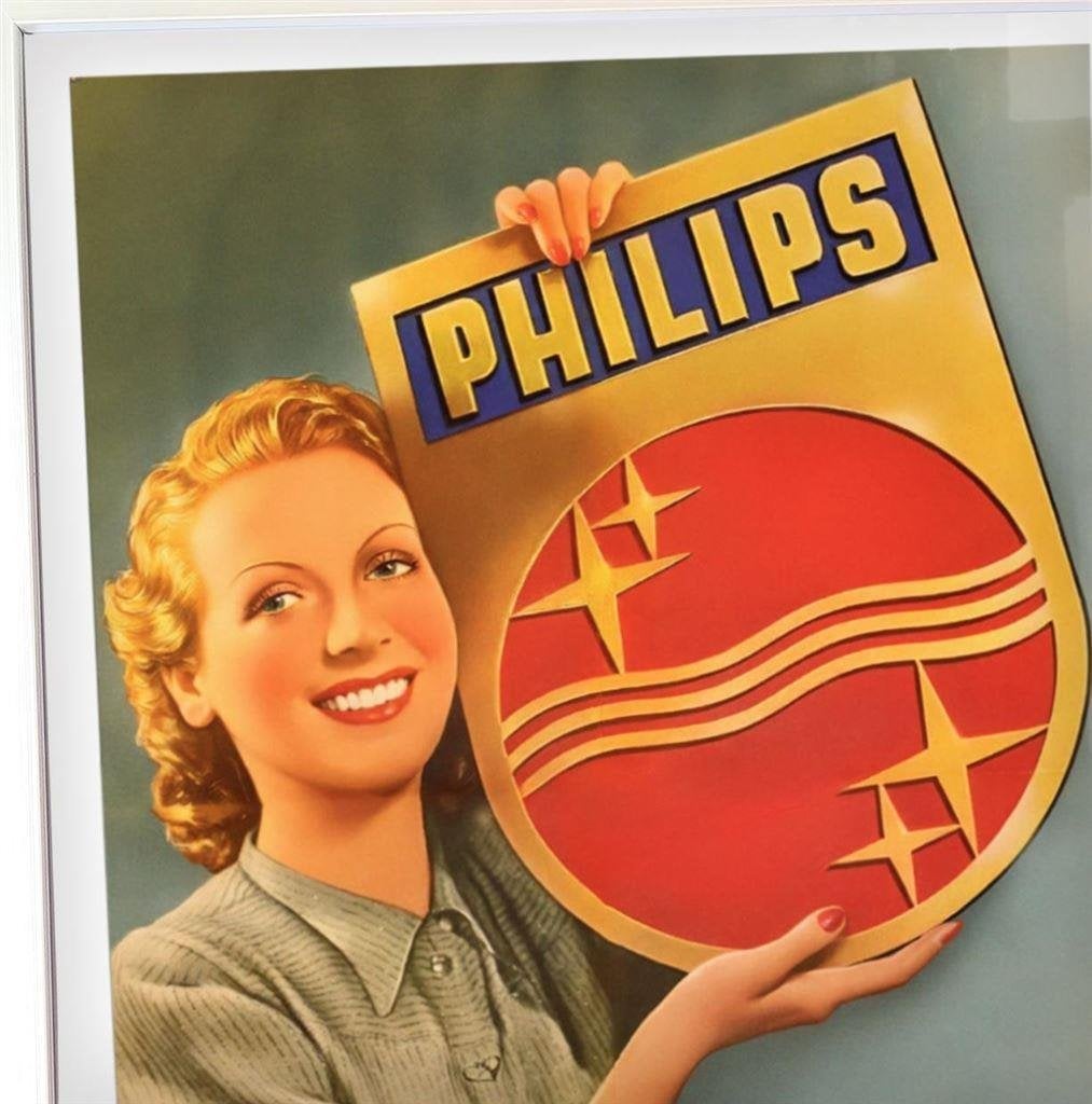 [Poster in Frame] Retro PHILIPS Radio Reclame, Verzenden, Nieuw, A1 t/m A3, Film en Tv