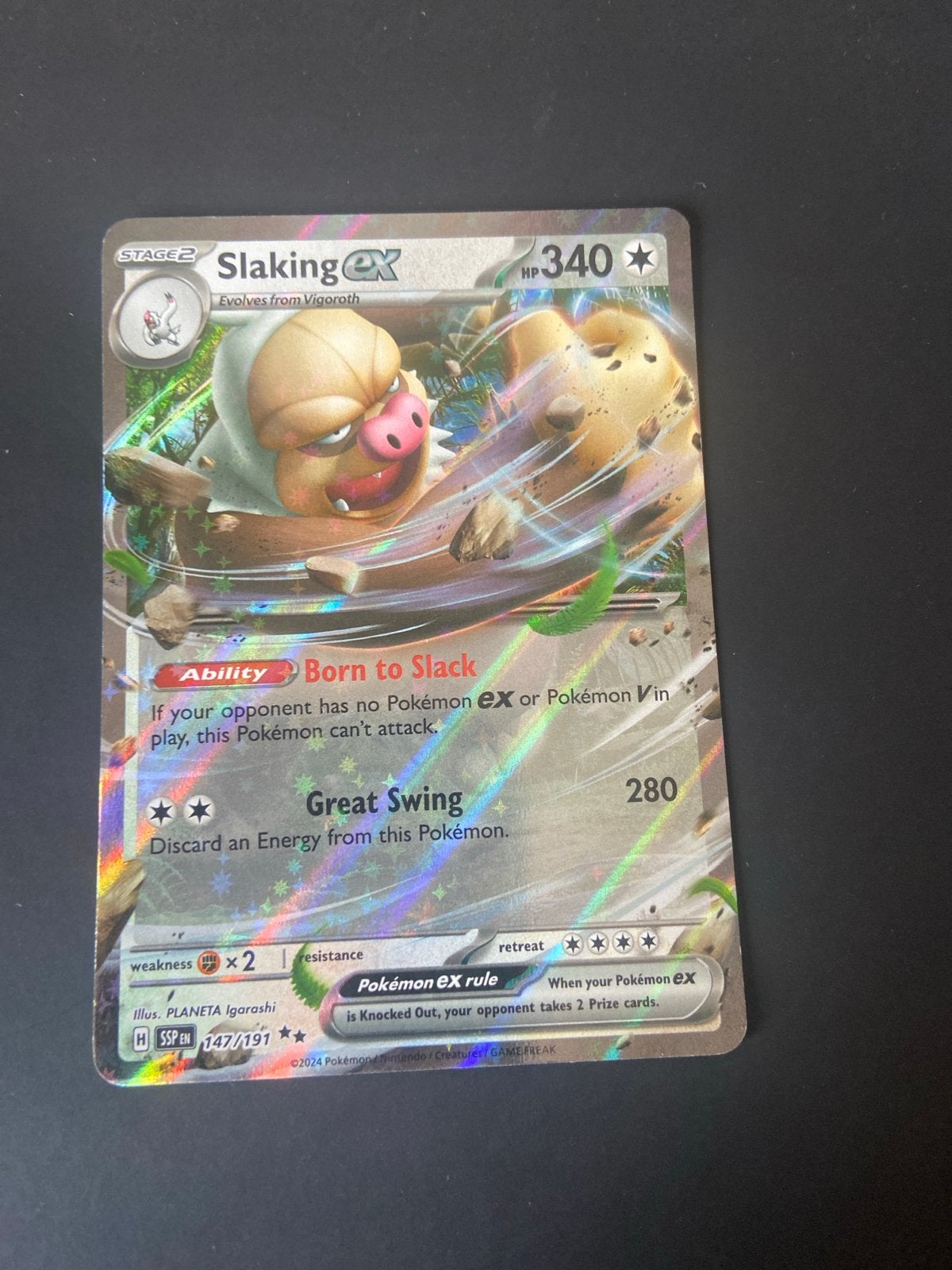 Slaking ex 147/191 - Pokémon kaart, Hobby en Vrije tijd, Verzenden, Zo goed als nieuw, Losse kaart