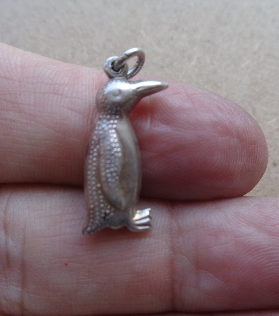 zilveren vintage bedel pinguin [641], Overige merken, Ophalen of Verzenden, Zo goed als nieuw, 1 bedel