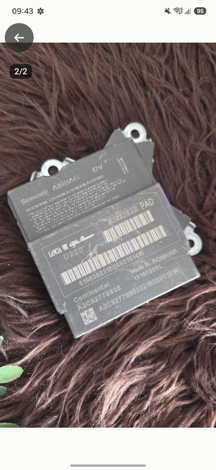 Lancia Alfa Romeo Airbag Sensor Module 51983823 PAD, Ophalen of Verzenden, Gebruikt, Alfa Romeo
