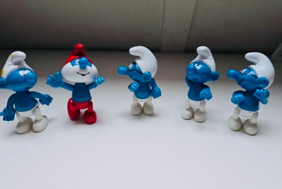 Set van 5 Smurfen figuren - Vintage en zeldzaam, Ophalen of Verzenden, Gebruikt, Verschillende Smurfen, Poppetje, Figuurtje of Knuffel