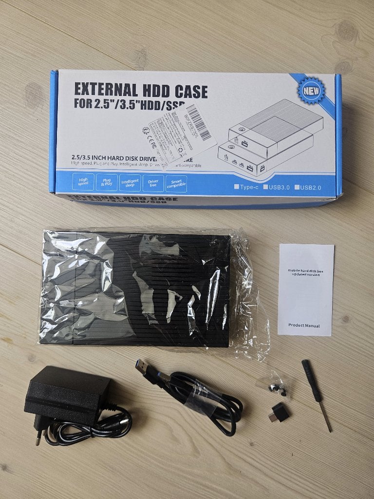 NIEUW USB3-SATA Externe 2,5"/3,5" harddisk/SSD behuizing, Computers en Software, Harde schijven, Nieuw, Ophalen of Verzenden, Desktop