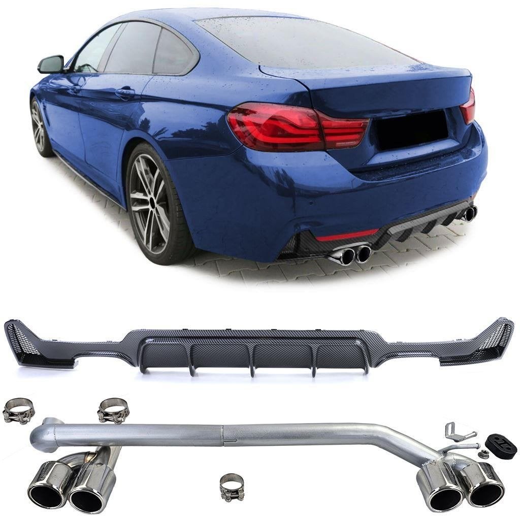 4 X Uitlaat Carbon Diffuser Bmw 4 serie F32 F33 F36 M Pack, Auto diversen, Verzenden, Automotive Parts, A.parts@hotmail.nl, Trasmolenlaan 12 3447 GZ Woerden