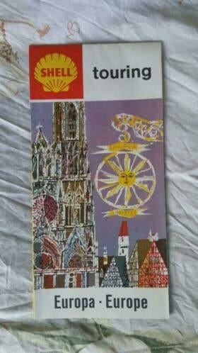 landkaart shell touring europa-europe 60er jaren, Boeken, Atlassen en Landkaarten, 1800 tot 2000, Shell, Europa Overig, Ophalen of Verzenden