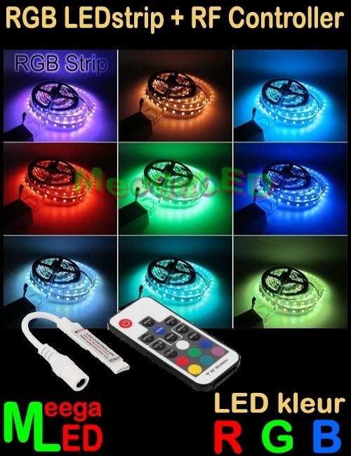 Caravan LED Strip LEDstrip RGB - 60L/m - IP65 - SET 5m + AB, Ophalen of Verzenden, Nieuw