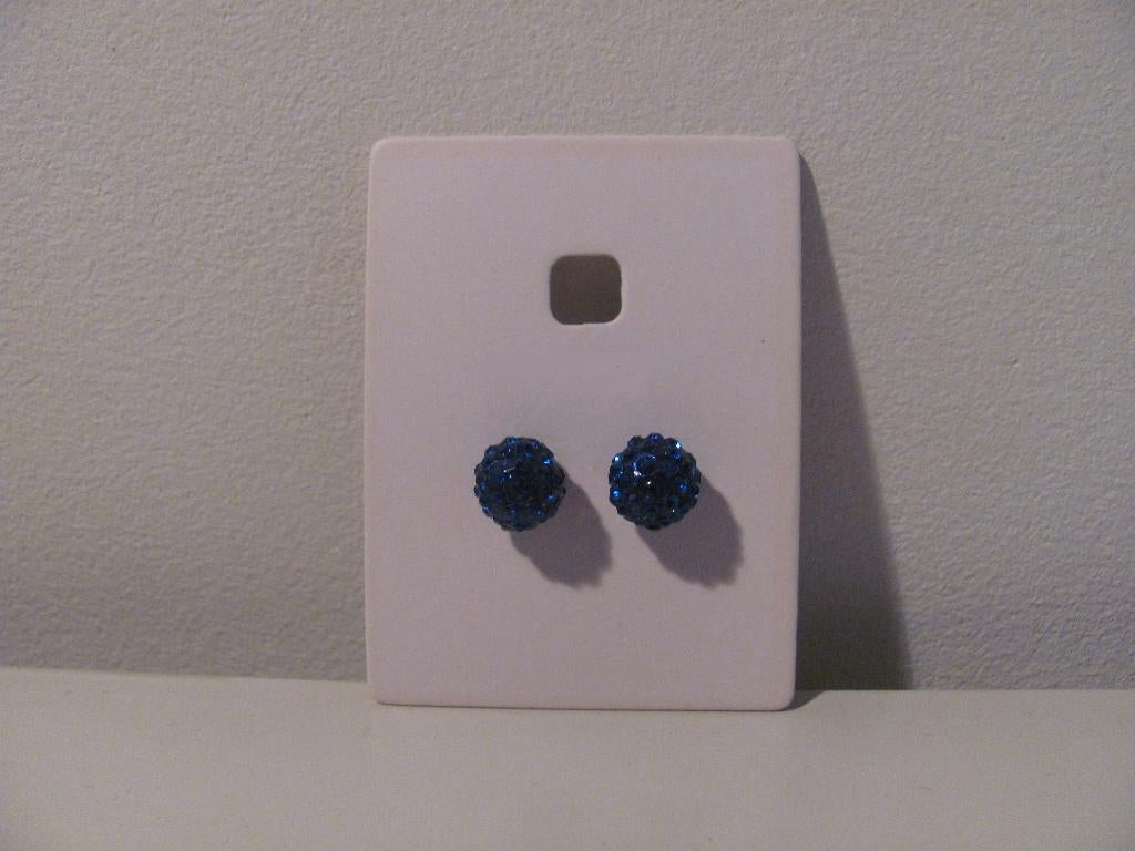 Blauwe Oorbellen Met Strass / Accessoire ~ Sieraad, Overige materialen, Gebruikt, Blauw, Ophalen of Verzenden