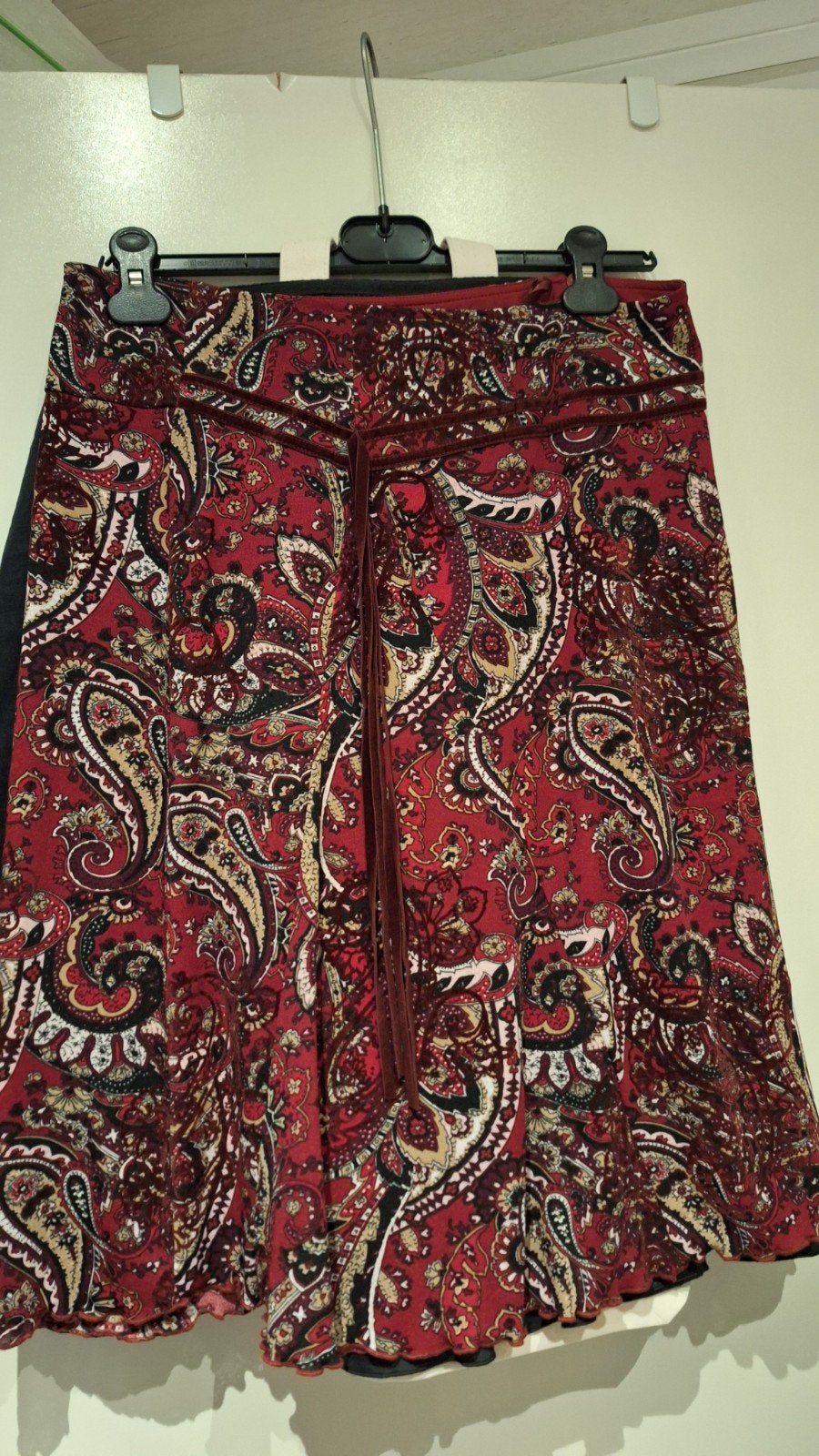 Street One rok met paisley print - Maat 42/44 (L), Ophalen of Verzenden, Zo goed als nieuw, Knielengte, Rood