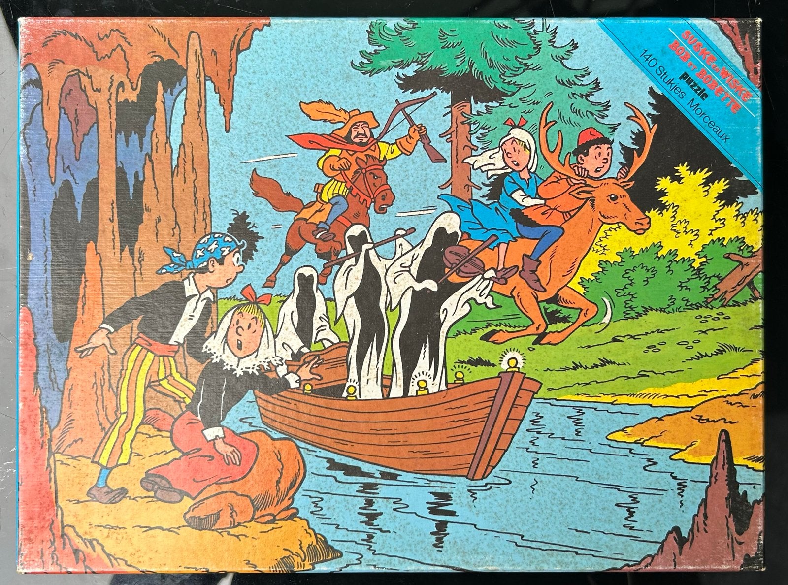 Vintage Flamenco Suske en Wiske puzzel 140 stukjes compleet, Hobby en Vrije tijd, Denksport en Puzzels, Ophalen of Verzenden, Minder dan 500 stukjes