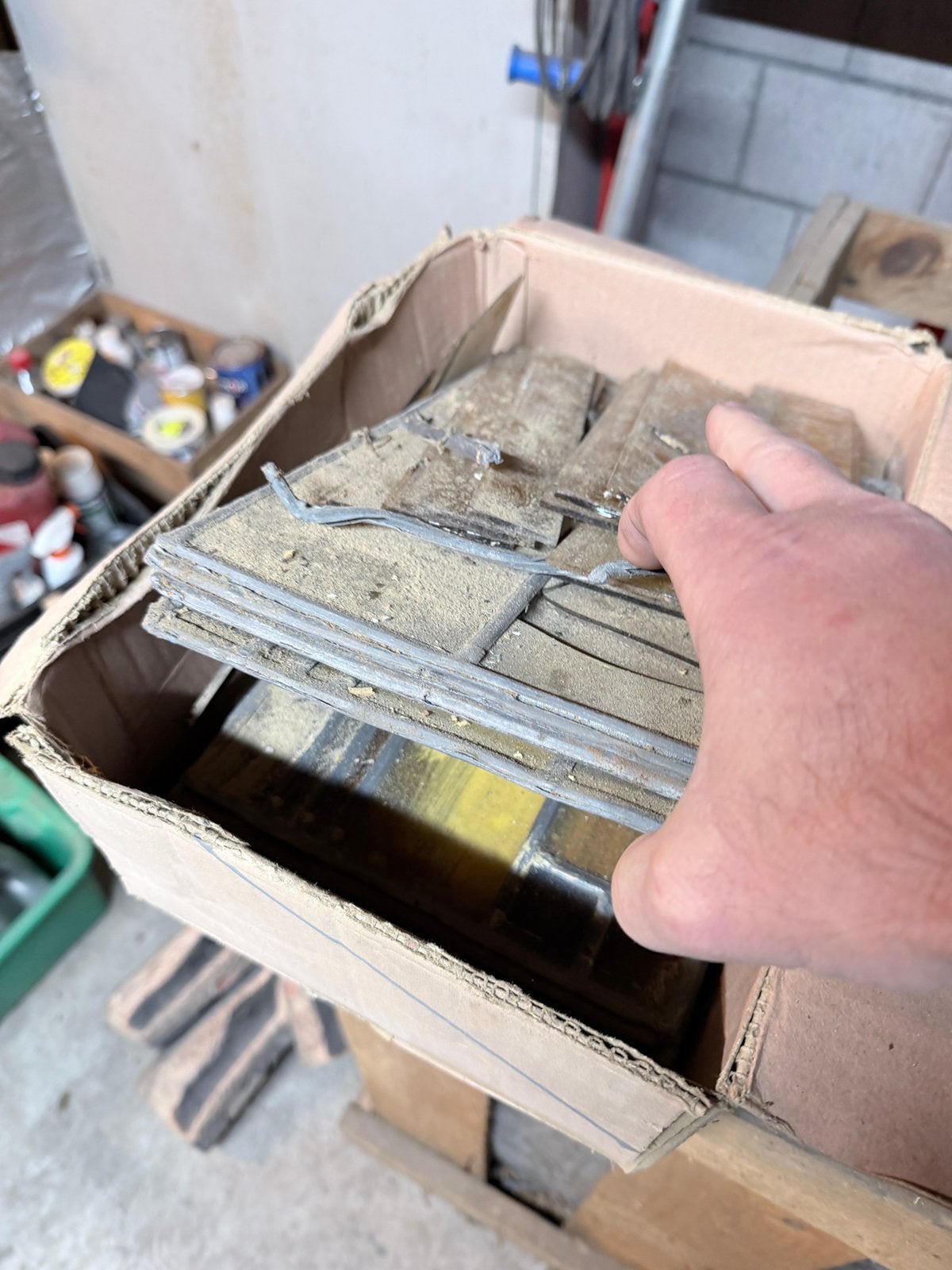 Bakken vol Vintage glas in lood, Antiek en Kunst, Ophalen