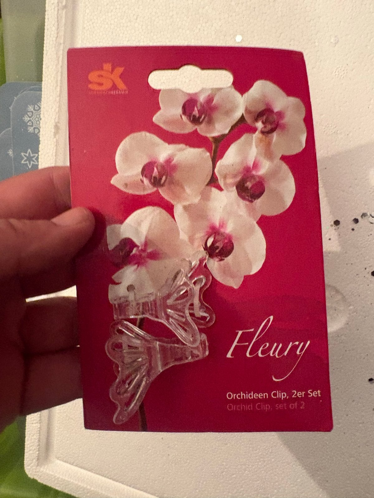 Orchidee clip set van 2 - Fleury, Ophalen of Verzenden, Nieuw, Kunststof