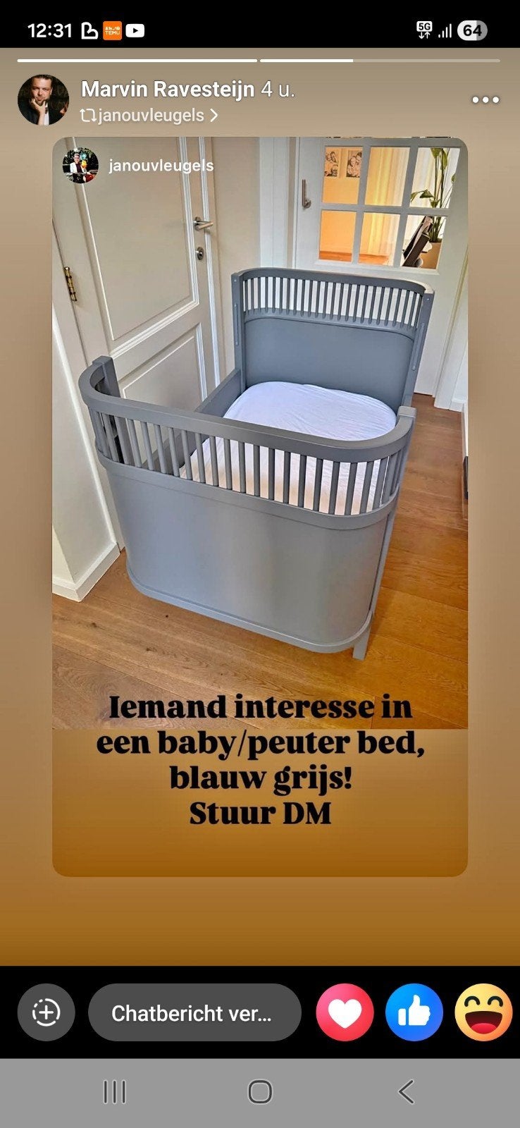 Groeibed met matrassen ,hoezen en hoeslakens, Ophalen, Zo goed als nieuw, Ledikant