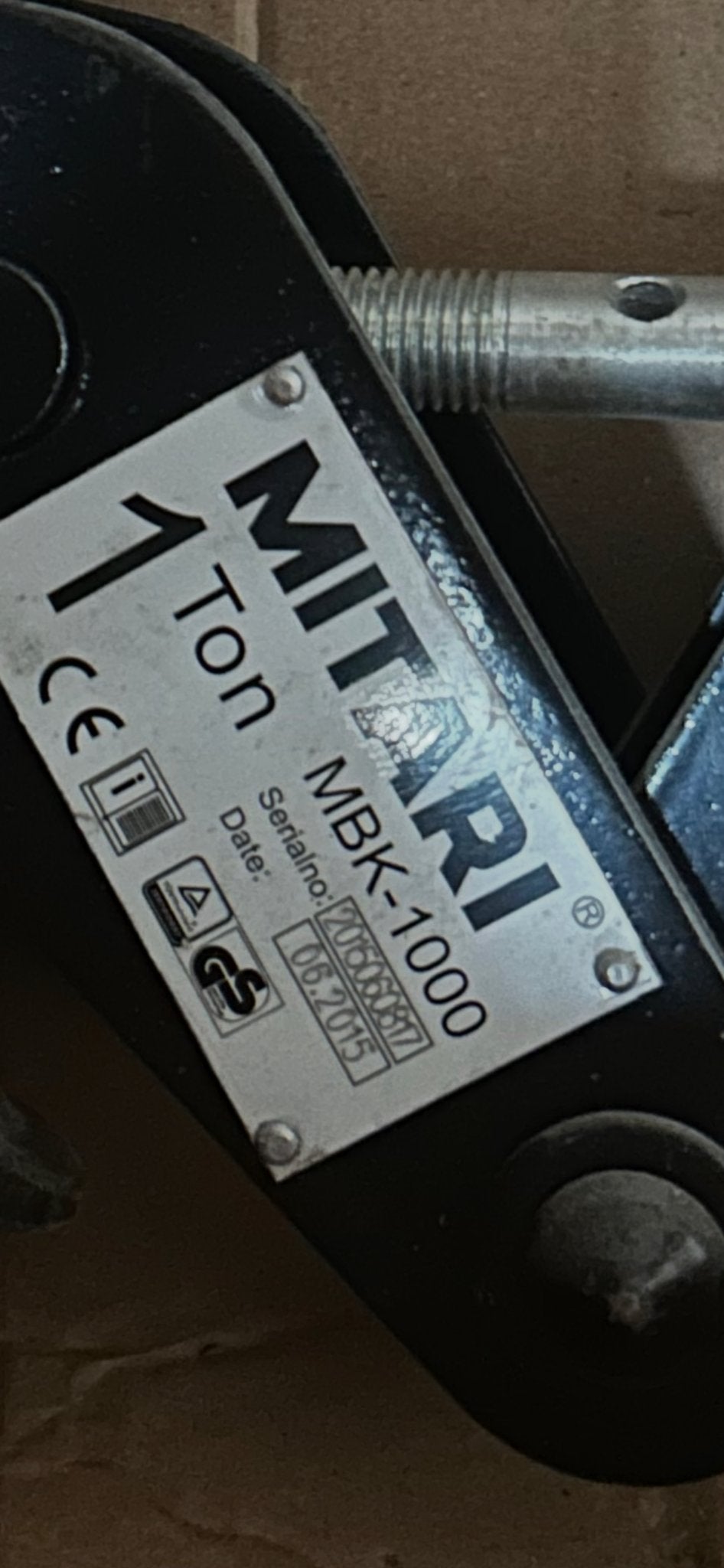 Handtakel Mitari MBK-1000 1 Ton - Goede staat, Ophalen, Gebruikt, Handmatig