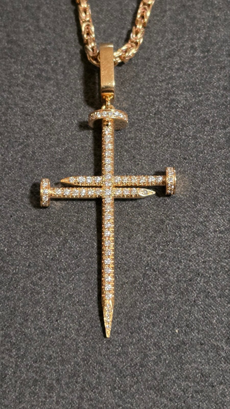 gouden ketting met hanger, Ophalen, Overige materialen, Zo goed als nieuw, Met kristal