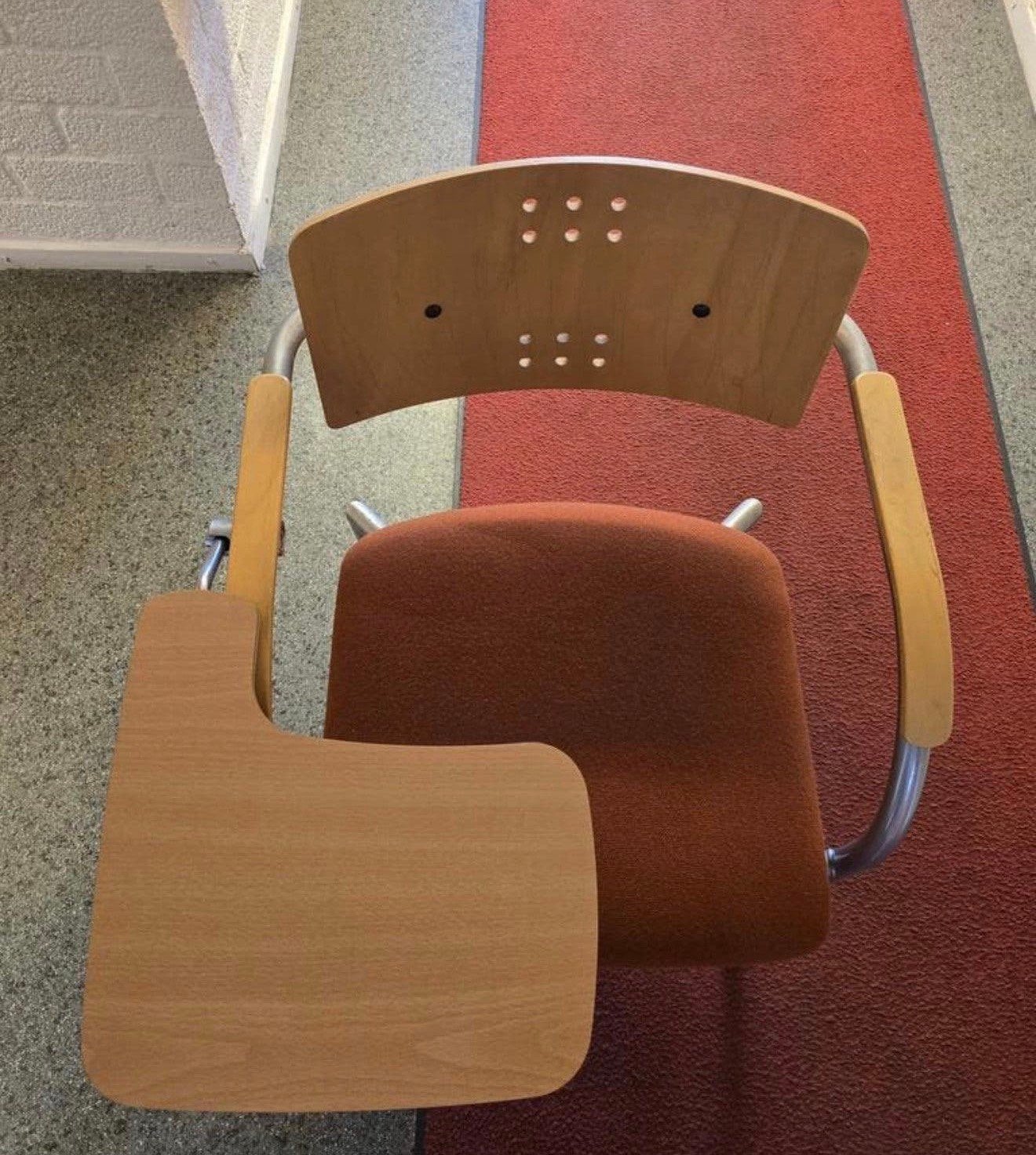 Collegezaal stoelen met schrijftablet / schoolstoelen 25x, Ophalen