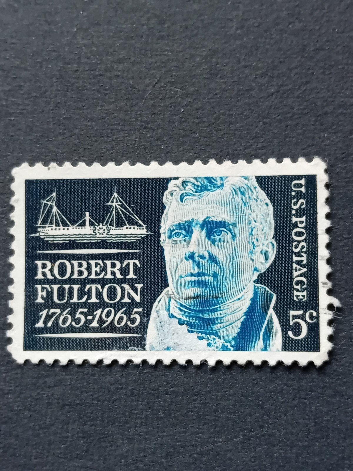 Amerikaanse postzegel Robert Fulton 1765-1965, Ophalen of Verzenden, Noord-Amerika