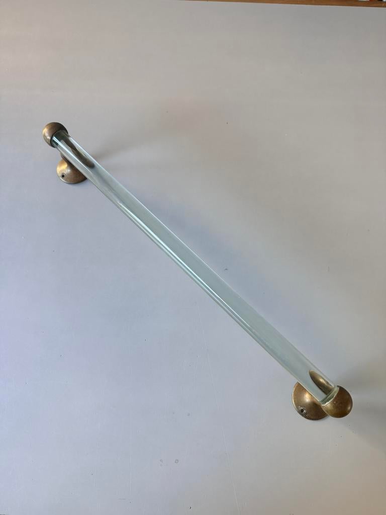 1930 Uniek handdoekenrek glas messing rek, Antiek en Kunst, Antiek | Servies los, Ophalen of Verzenden