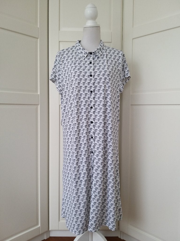 Smashed Lemon nieuwe witte panter print midi jurk XXL 44 =XL, Kleding | Dames, Wit, Maat 46/48 (XL) of groter, Nieuw, Ophalen of Verzenden