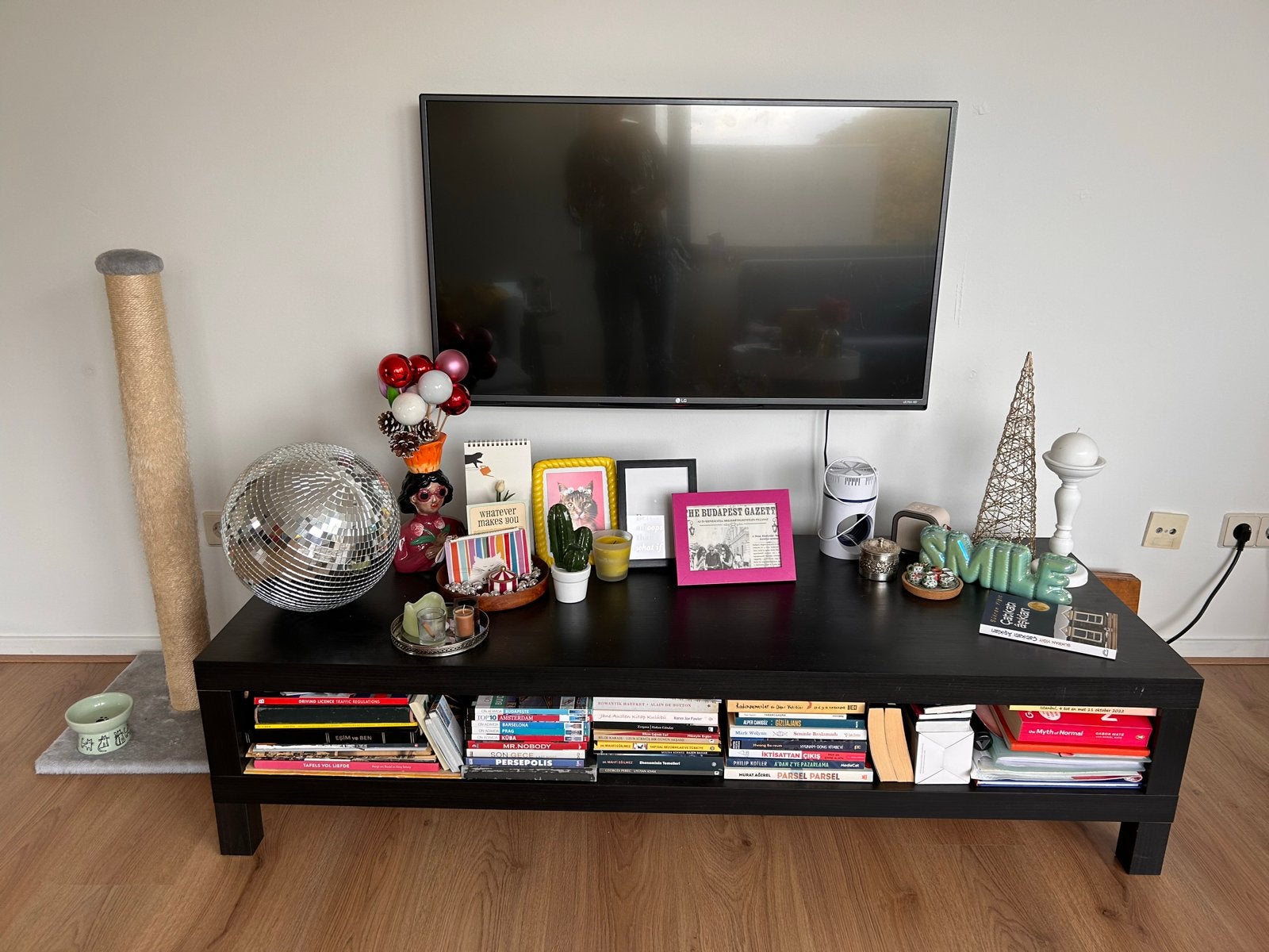 Ikea Lack TV-meubel Zwartbruin, Ophalen, Gebruikt, 150 tot 200 cm, Minder dan 100 cm