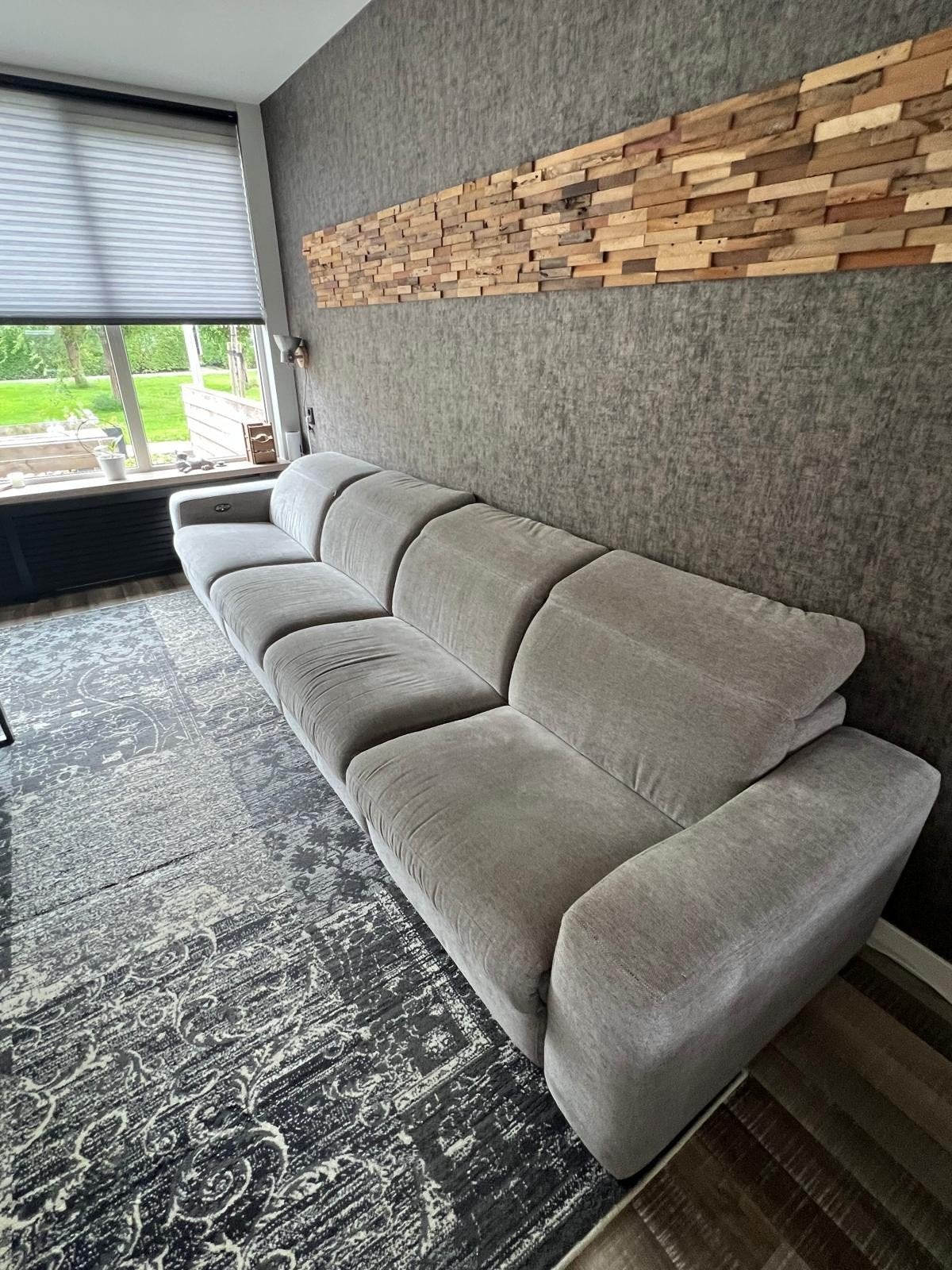 Luxe Bankstel met elektrische loungefunctie, Ophalen, 100 tot 125 cm, 300 cm of meer, Zo goed als nieuw