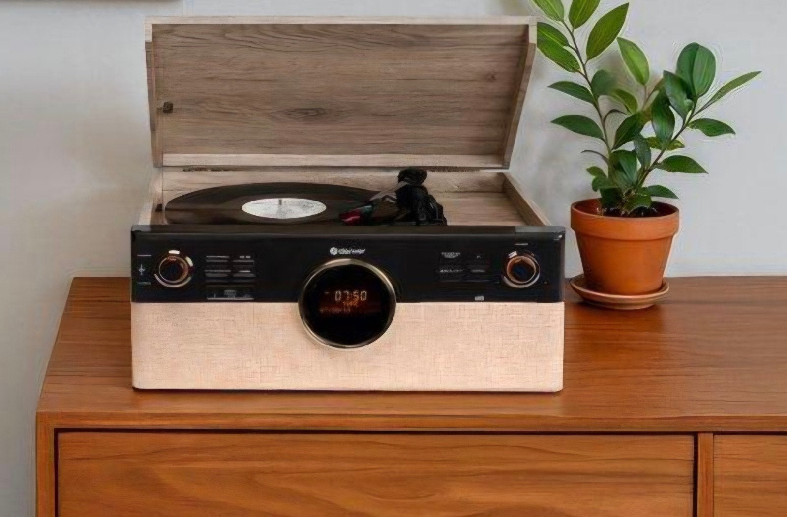 Denver Platenspeler 5-in-1: Vinyl, CD, Cassette, Radio, USB, Overige merken, Nieuw, Ophalen of Verzenden, USB-aansluiting
