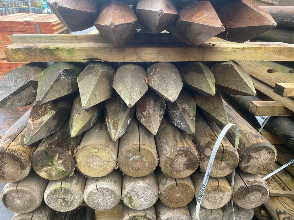 grenen hoekpalen gefreesd gestoken gaten 200cm Ø12 nr. 506, Ophalen, Zo goed als nieuw, 180 tot 250 cm, Palen