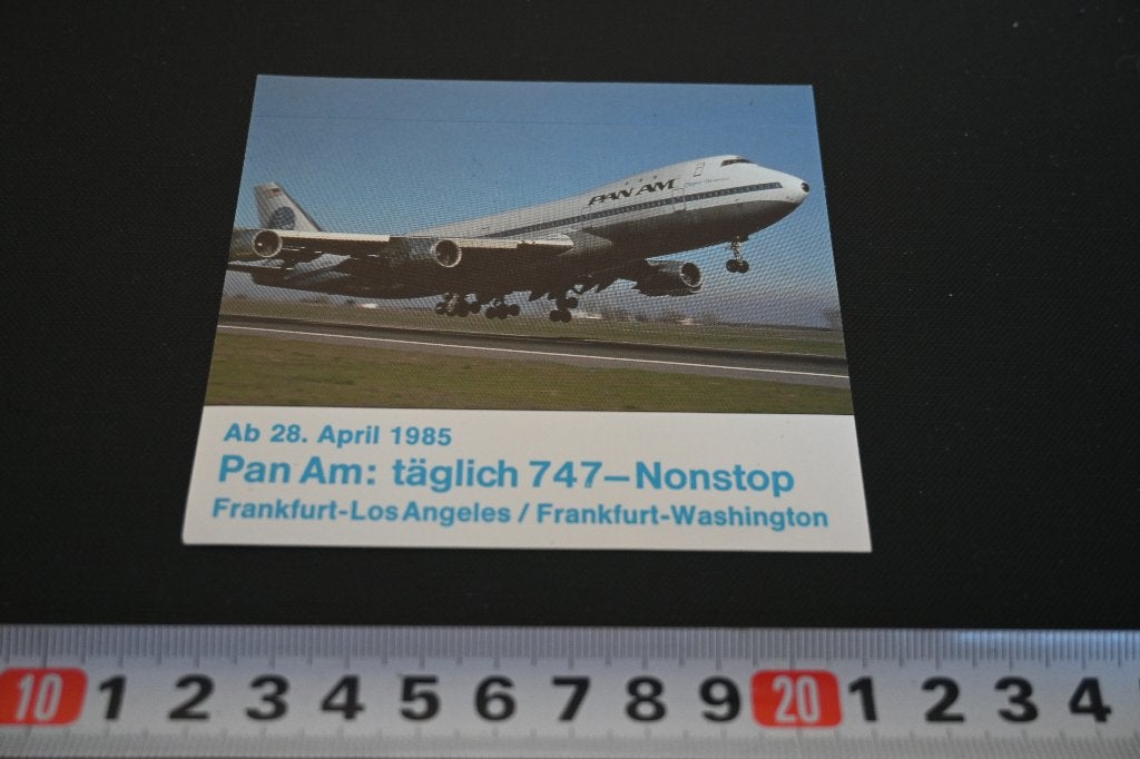 sticker PAN AM täglich 747 Nonstop Franfurt LA / Washington*, Verzamelen, Ophalen of Verzenden, Zo goed als nieuw