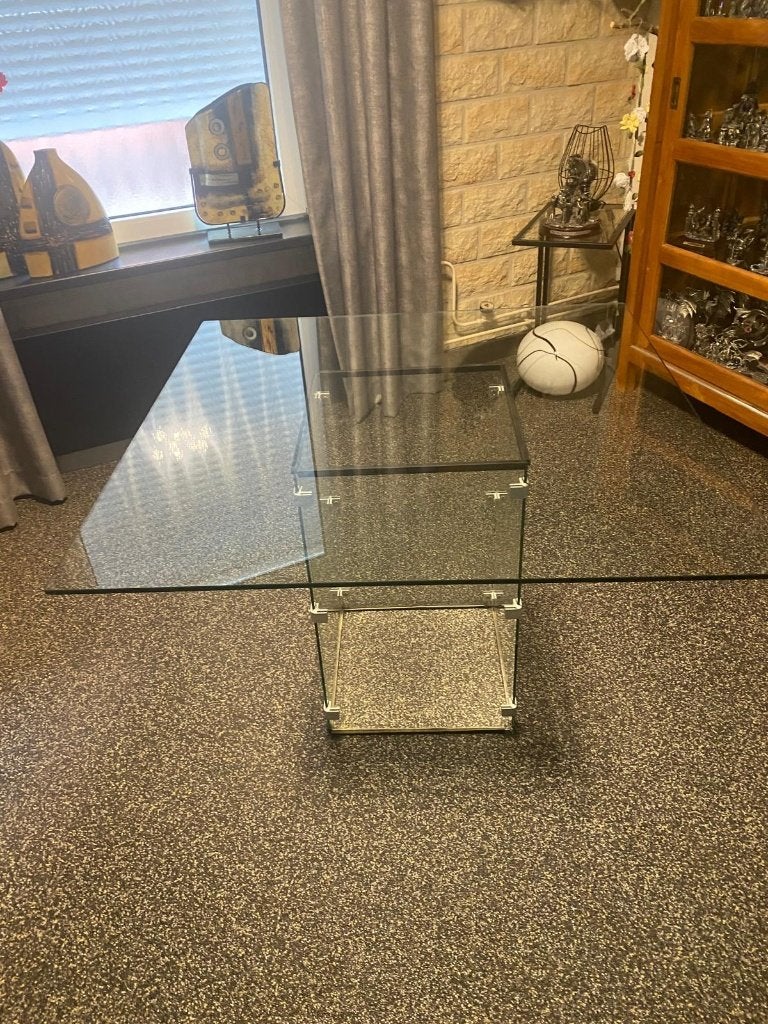 Glazen eethoek vierkant, Ophalen, Gebruikt, Glas, Vierkant