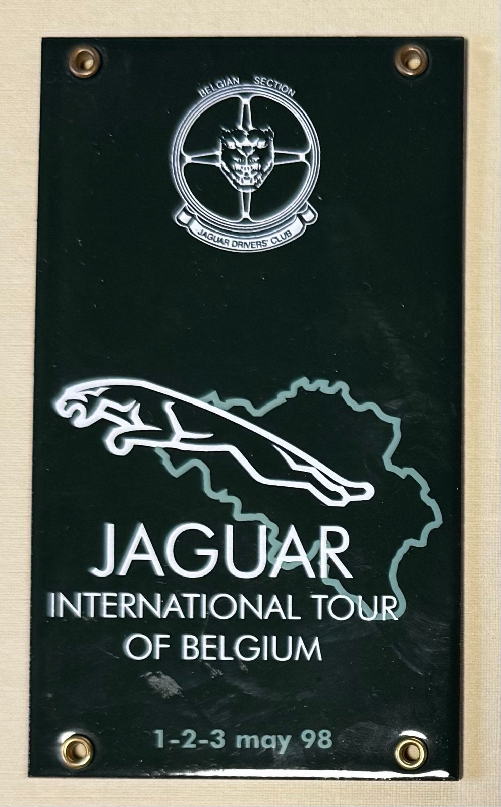 Zeldzame Jaguar International Tour België emaille plaat, Ophalen of Verzenden