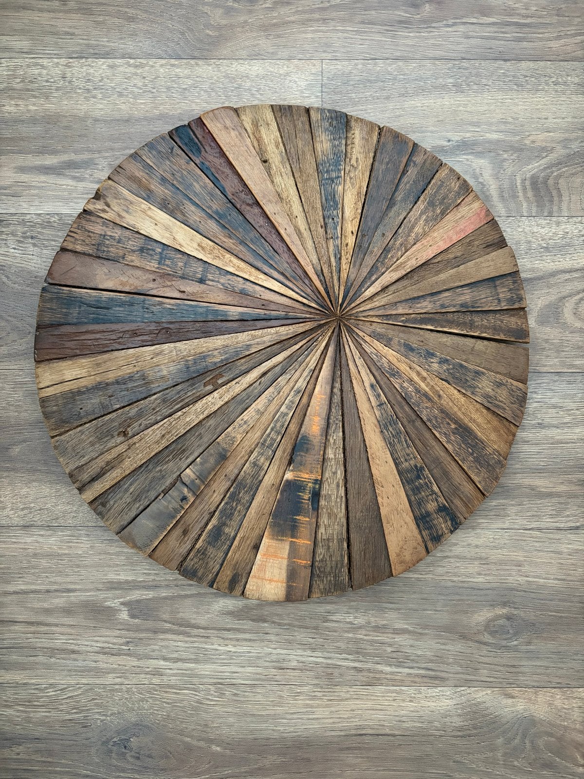 Houten wanddecoratie - Rond - Vintage stijl, Ophalen, Hout, 60 cm, Decoratieobject