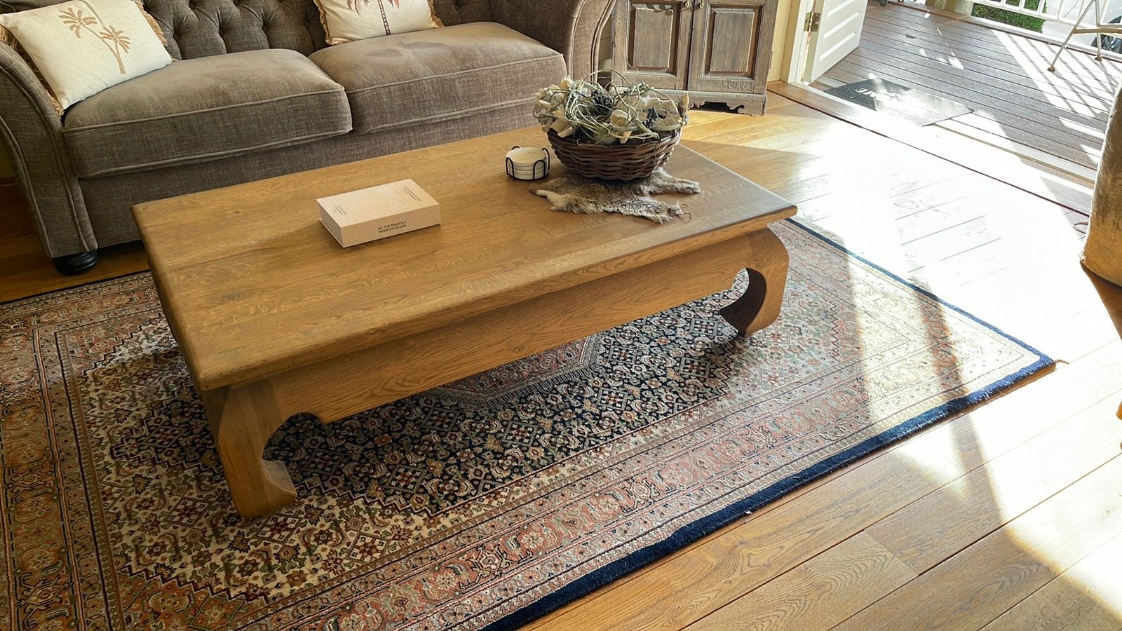 Salontafel ibiza stijl, 100 tot 150 cm, Zo goed als nieuw, Rechthoekig, 50 tot 100 cm