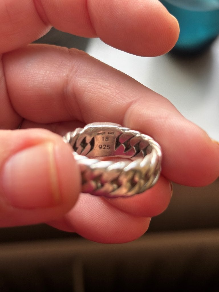 Buddha to Buddha ring 18 zilver 925, 18 tot 19, Gebruikt, Ophalen of Verzenden, Dame of Heer