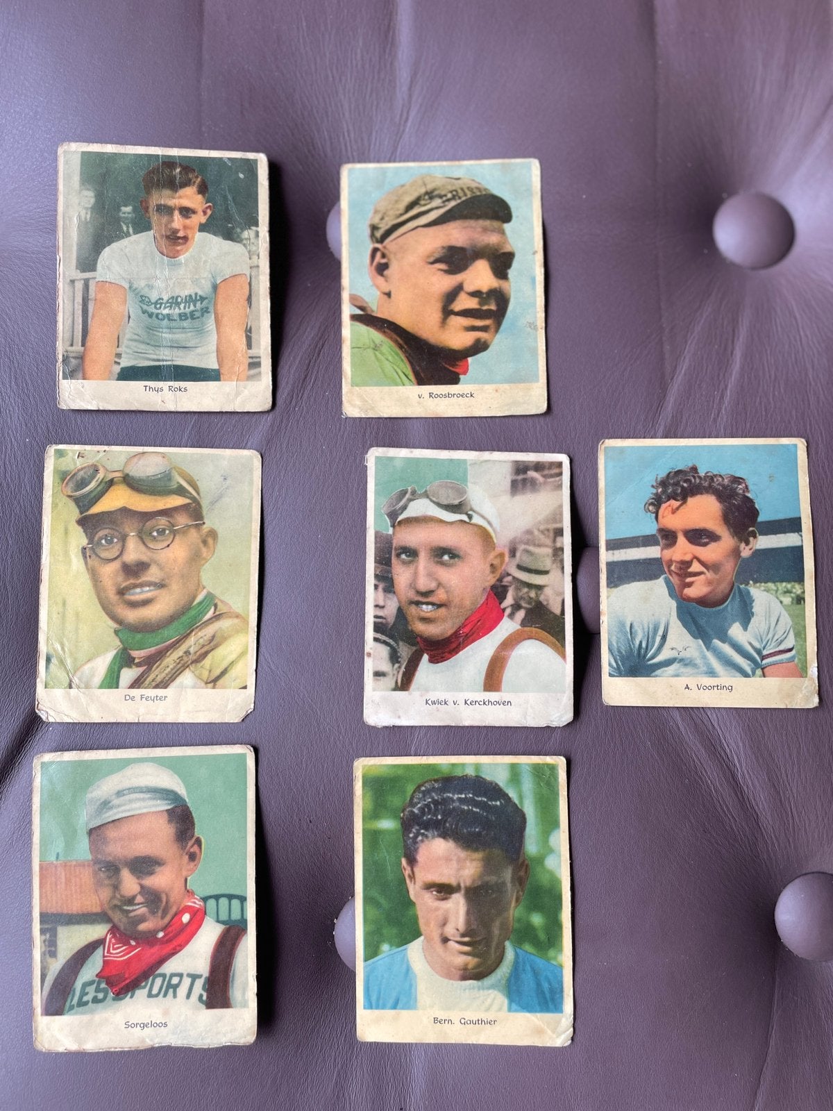 ORIGINELE KAARTJES WIELRENNERS UIT DE JAREN 40 VORIGE EEUW!, Verzamelen, Ophalen, Voor 1940, Gebruikt