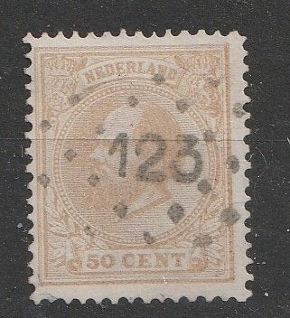 27  1872 Kon. Willem III  Puntstempel 123, Postzegels en Munten, Postzegels | Nederland, Ophalen of Verzenden, T/m 1940, Gestempeld