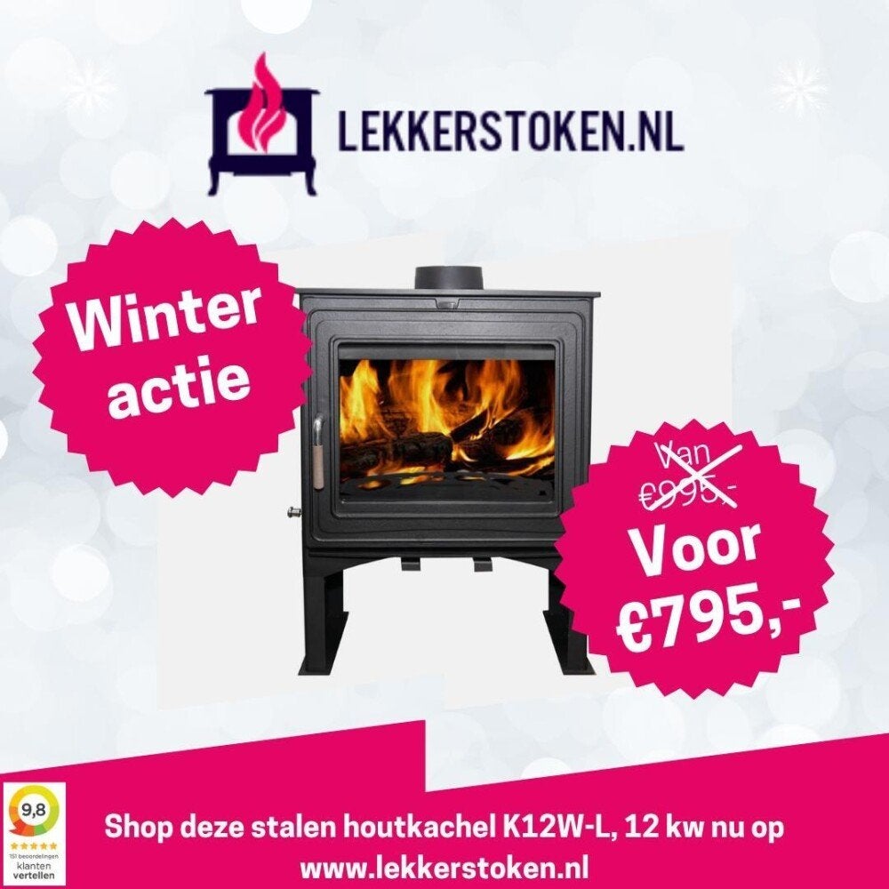 Stalen Houtkachel | Bestfire K12-L (12 KW), Huis en Inrichting, Niet ingevuld, Niet ingevuld, Ophalen of Verzenden, Vrijstaand