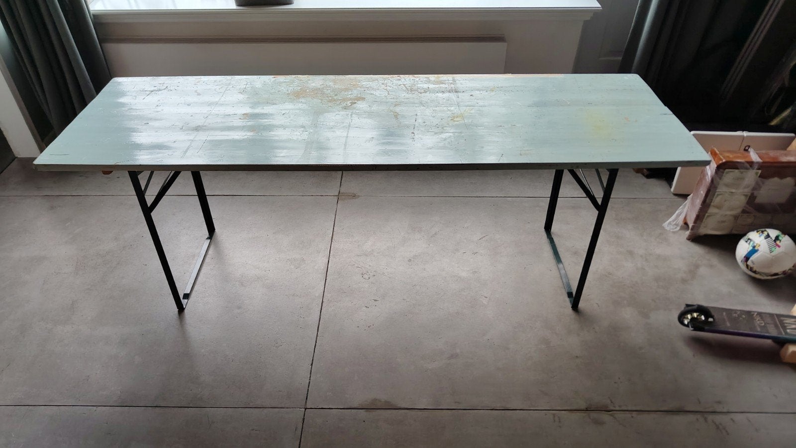 Opklapbare biertafel te koop, opknappertje, Tuin en Terras, Ophalen, Rechthoekig, Hout