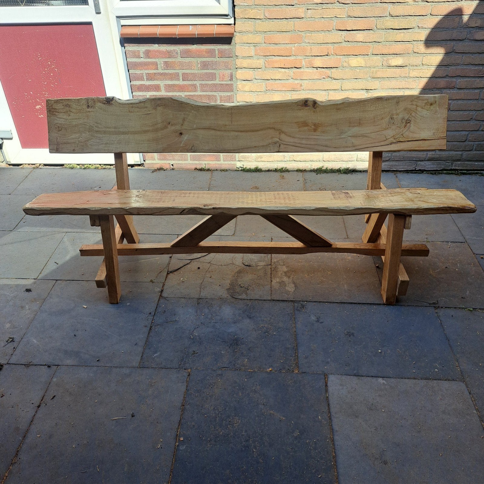 Robuuste eikenhouten tuinbank, Tuin en Terras, Tuinbanken, Ophalen