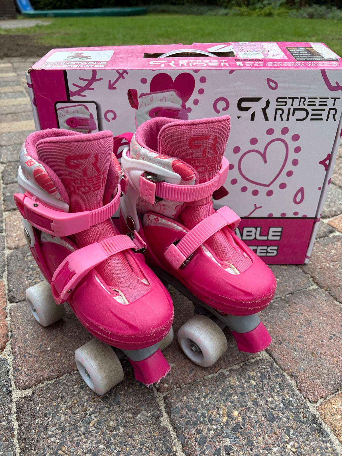 Roze verstelbare rolschaatsen Street Rider, Ophalen, Kinderen, Verstelbaar, Gebruikt