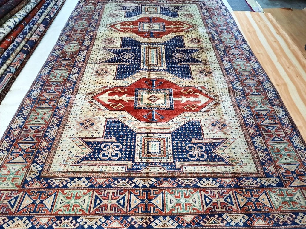 Mooi Ziegler- Kazak tapijt-335x215cm-Geknoopt in Afghanistan, Ophalen, 200 cm of meer, Zo goed als nieuw, 200 cm of meer