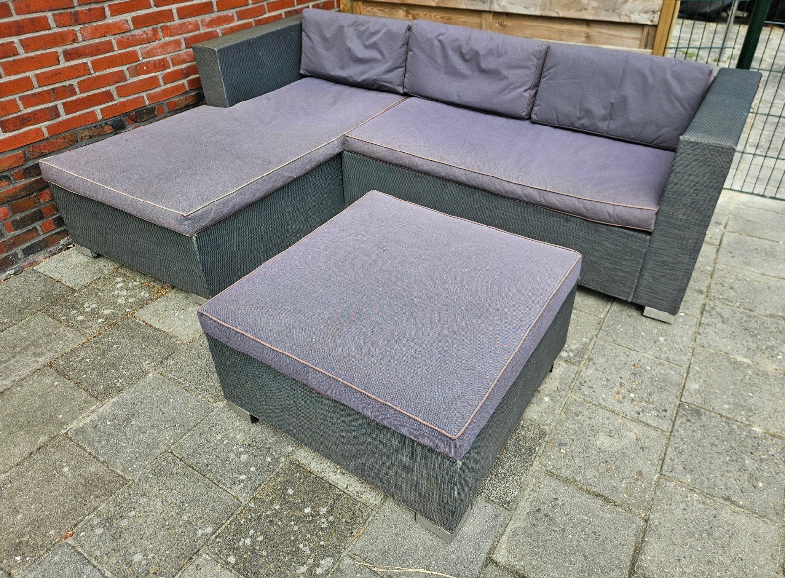 Loungeset met chaise longue, Ophalen, Gebruikt, Bank, Loungeset