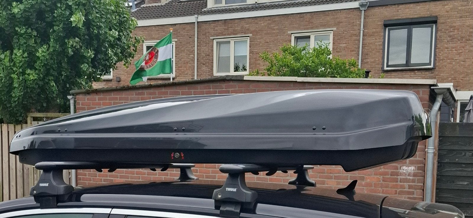 dakkoffer hoogglans zwart, Ophalen