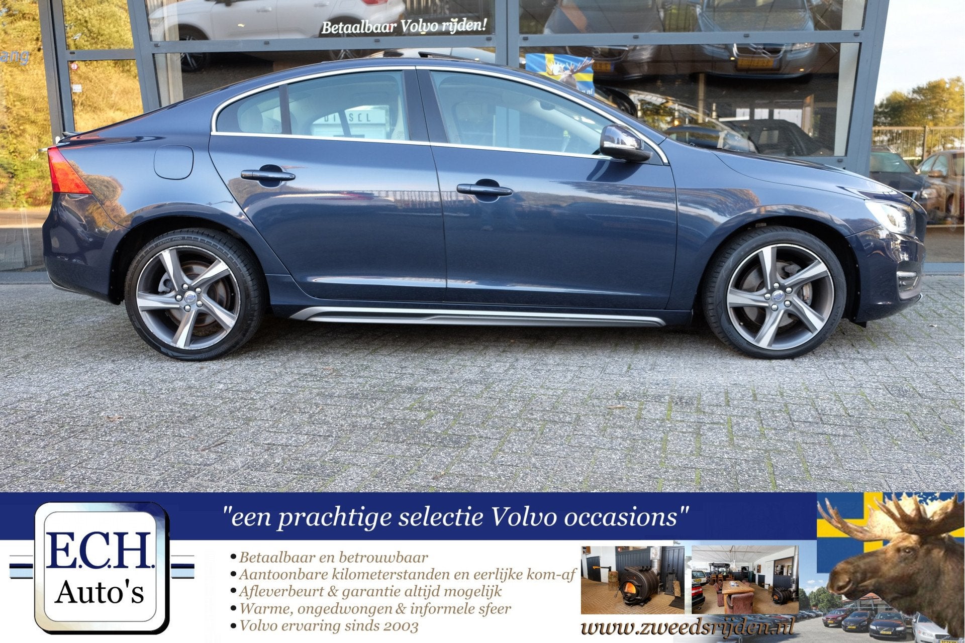 Volvo S60 2.4 D5 215 pk Aut. Summum, Schuifdak, Leer, Xenon,, Euro 5, Met garantie (alle), Blauw, S60