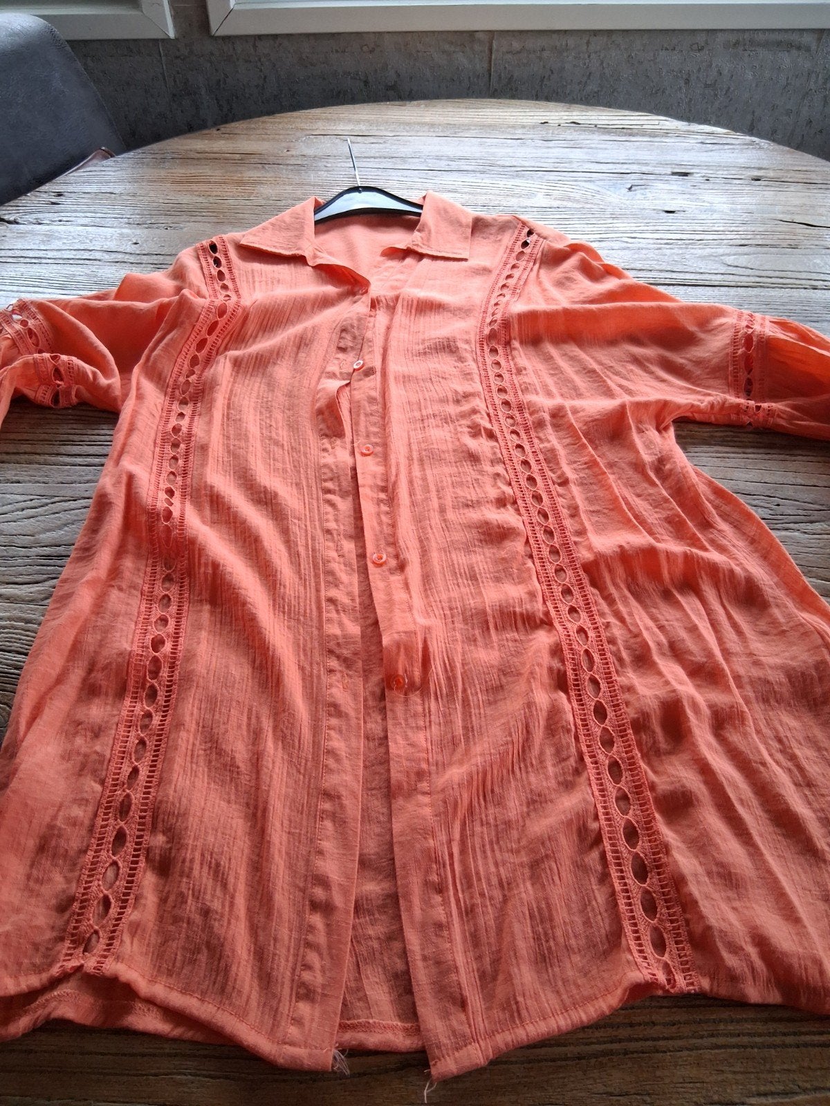 Oranje blouse lange model maat XXL, Kleding | Dames, Ophalen of Verzenden, Zo goed als nieuw, Maat 46/48 (XL) of groter, Oranje