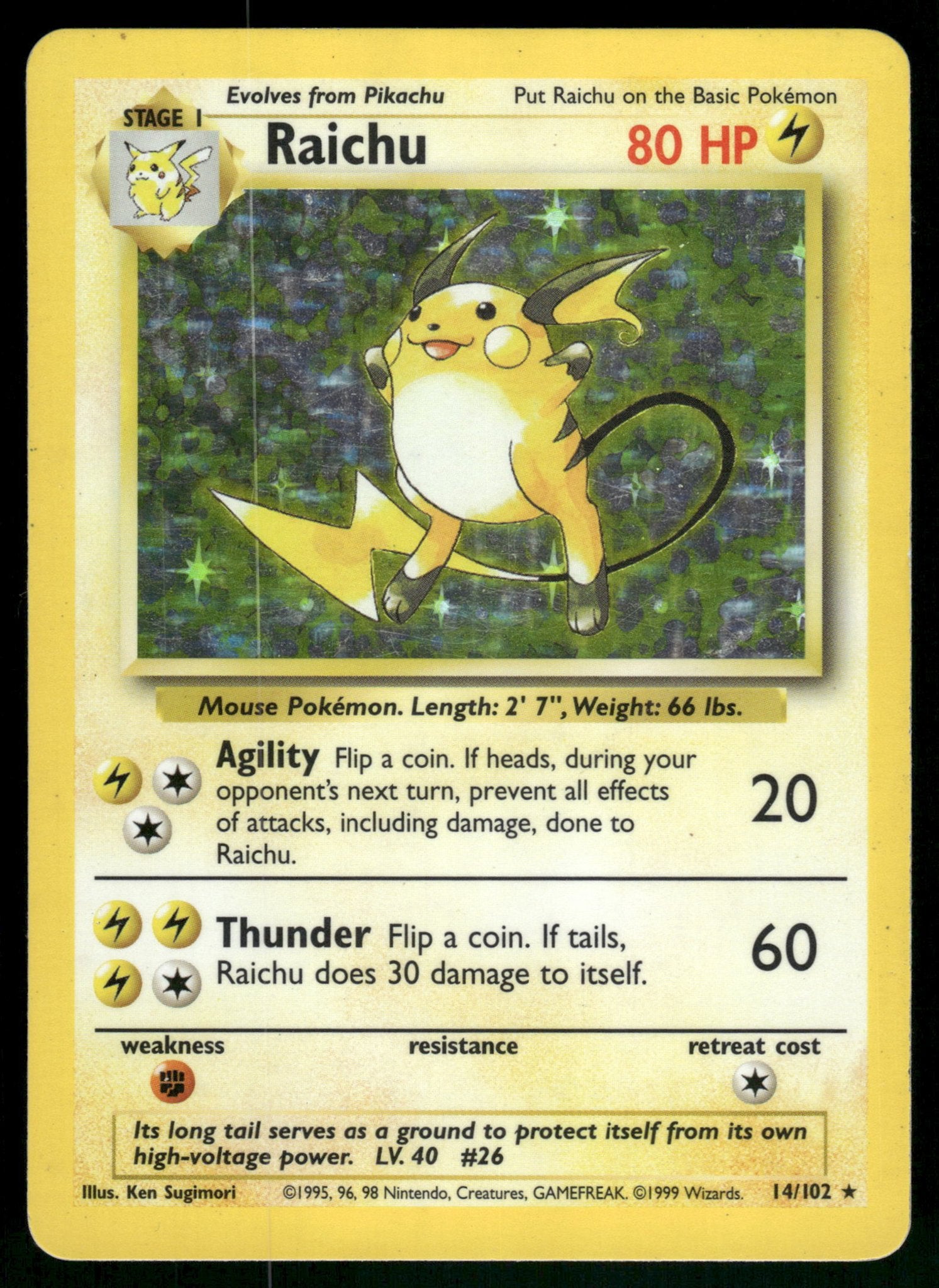 Raichu 14/102 - Base (EX), Hobby en Vrije tijd, Verzenden, Gebruikt