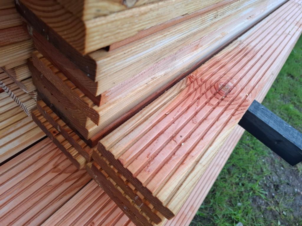 Partij 56 stuks douglas vlonderplanken 450 cm bezorgen mogel, Ophalen, Nieuw, A, Hout