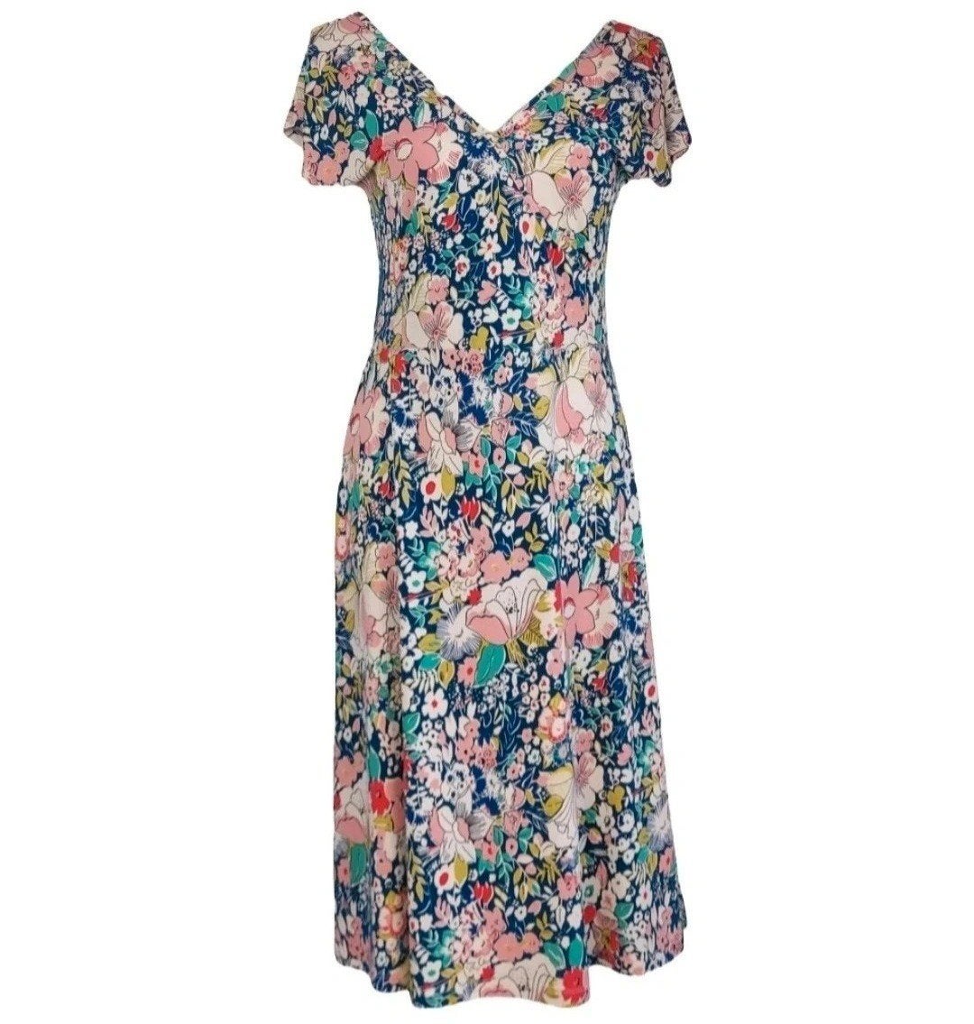 King Louie Multicolor Jurk Bloemenprint Maat M, Kleding | Dames, Maat 38/40 (M), Meerkleurig, Ophalen of Verzenden, Zo goed als nieuw
