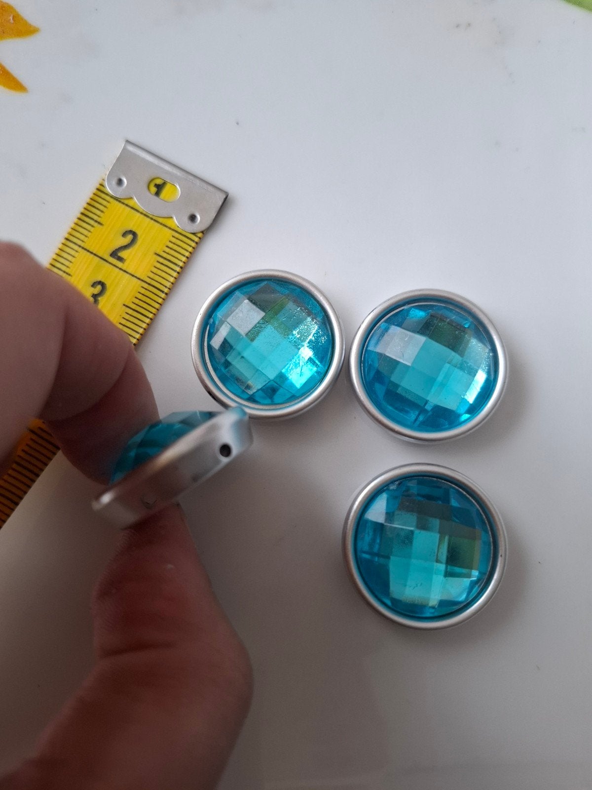 4 stuks acryl kralen strass blauw grijs, Kraal, -, -, Ophalen of Verzenden