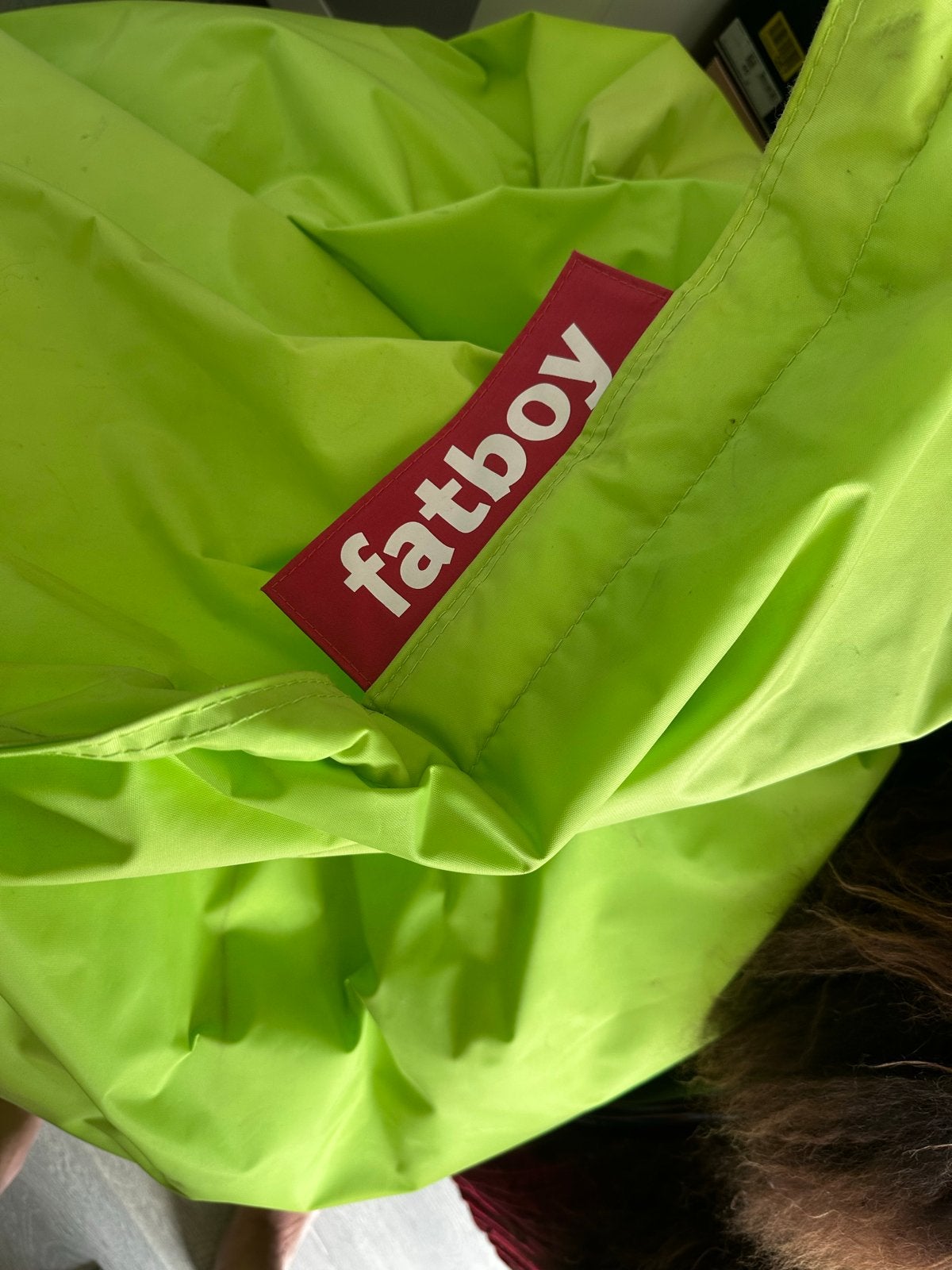 Fatboy zitzak in limoengroen, Ophalen, Gebruikt, Groen, Zitzak