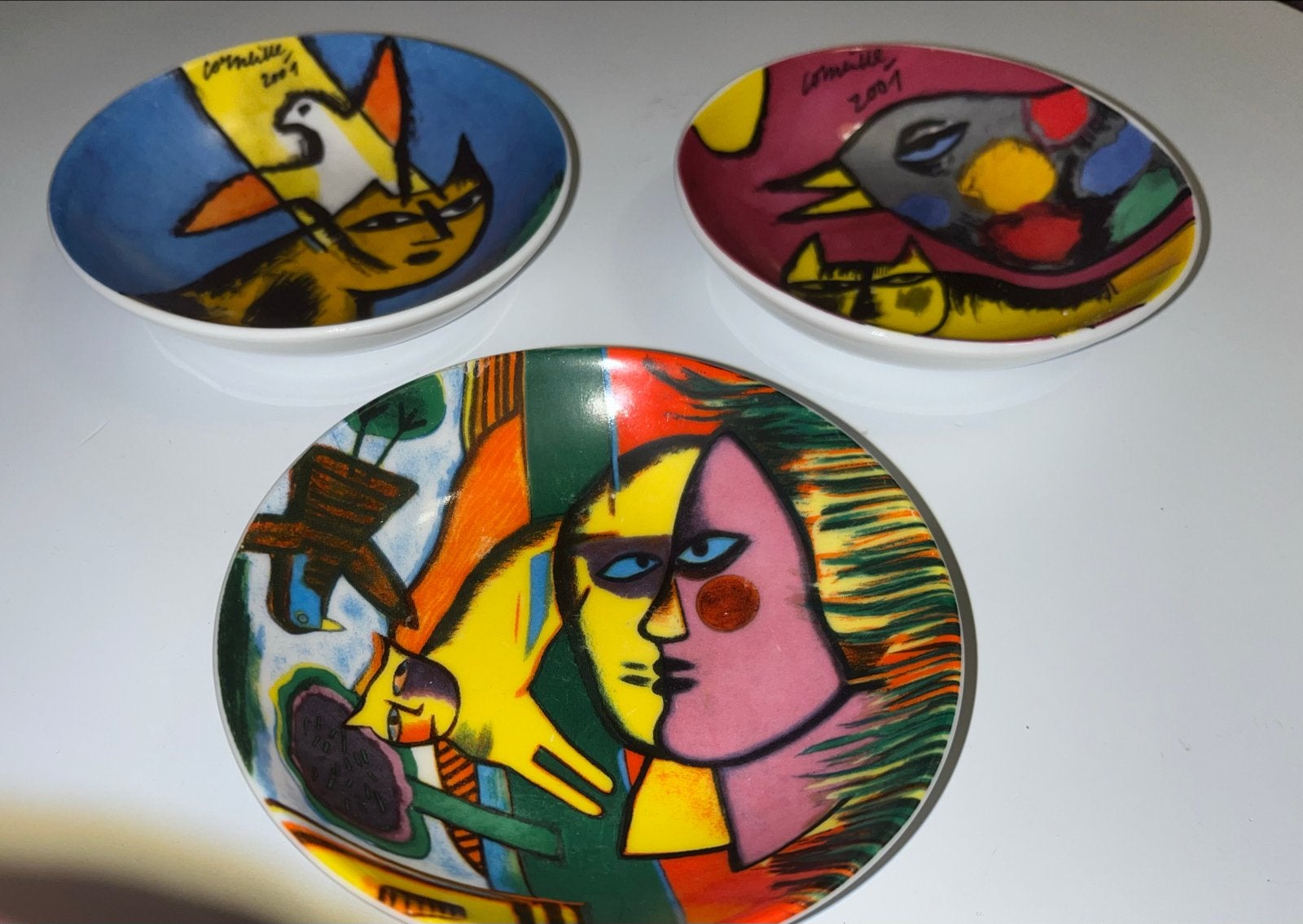 Corneille 2001 schaaltjes/bordjes set van 3, Ophalen of Verzenden