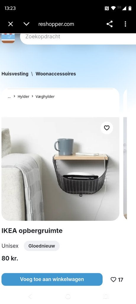 2 stuks IKEA SVENSHULT Wandplank met opbergmand, Ophalen, Minder dan 45 cm, Metaal of Aluminium, Nieuw